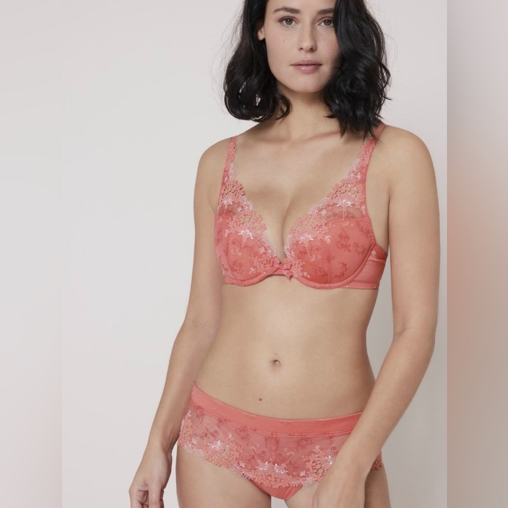 SIMONE PERELE push up plunge Embroidered Bra 30D